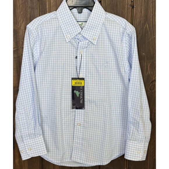 PROPERLY TIED 3T Little Boys Park Avenue Dress shirt Blue Cloud Check NEW $54 - Picture 2 of 7